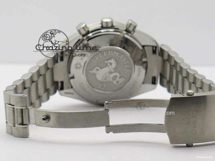 0228 Cozy Speedmaster Racing 40mm SS Black Dial On SS Bracelet A7750 ( Free Rubber Strap ) 8252